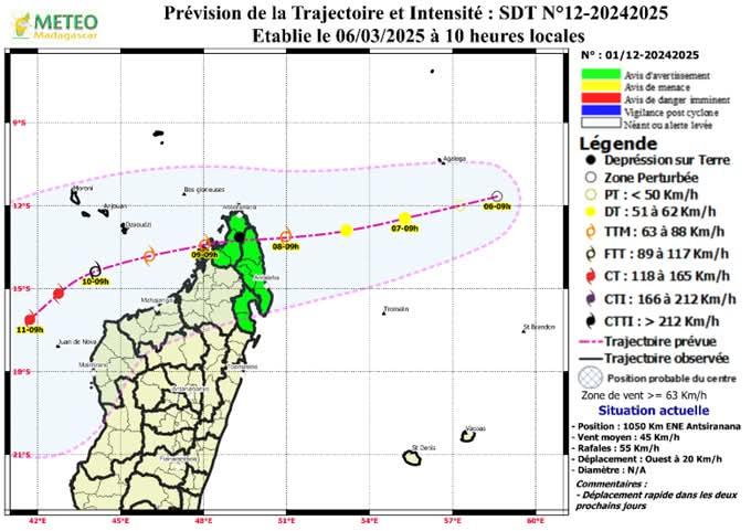 Alerte cyclonique à Madagascar