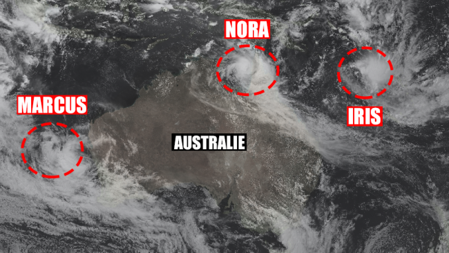 L'Australie cerné par les cyclones