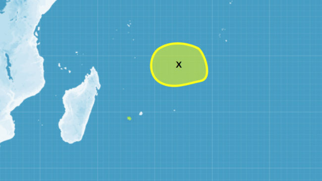 Le risque de formation d'une tempête au nord-est des Mascareignes est très faible
