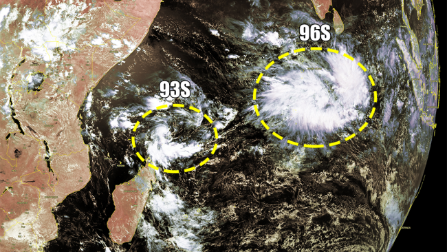 Deux systèmes sous surveillance dans l'océan indien sud-ouest