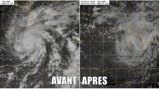 L'ouragan LANE démoli par le cisaillement d'altitude