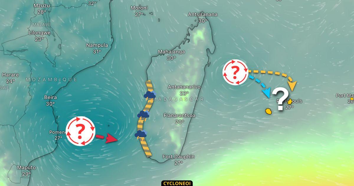 Activité cyclonique avec possible influence pour La Réunion, Maurice et Madagascar