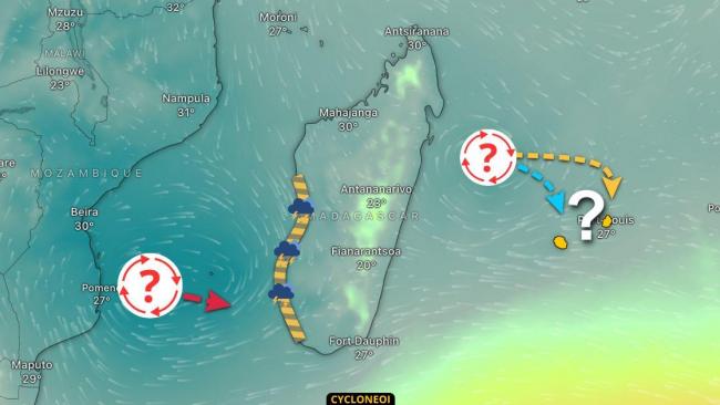 Activité cyclonique avec possible influence pour La Réunion, Maurice et Madagascar