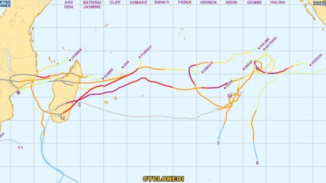 Une saison cyclonique 2021/2022 du Sud-Ouest océan indien inédite à plus d'un titre