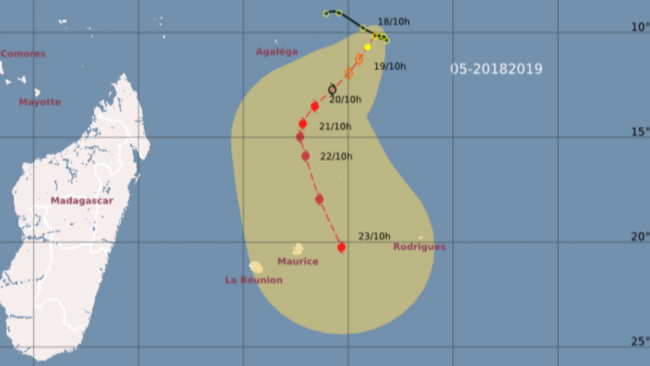 Future tempête CILIDA, menace potentielle pour les Mascareignes