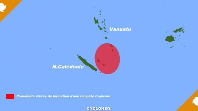 92P risque de cyclogenèse élevé entre la Nouvelle Calédonie et le Vanuatu