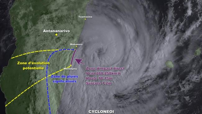 Madagascar : Des rafales pouvant atteindre jusqu'à 250km/h dans la zone d'impact