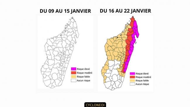 Risque d'impact cyclonique élevé pour Madagascar du 16 au 2 janvier