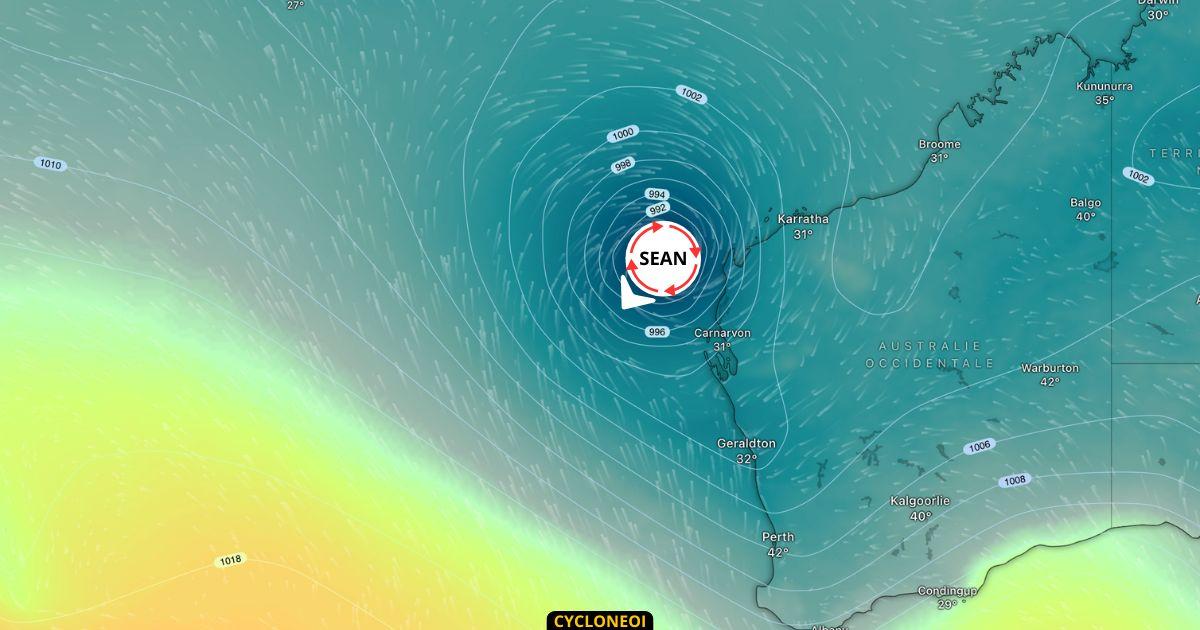 Cyclone tropical intense SEAN dans le Sud-Est océan indien