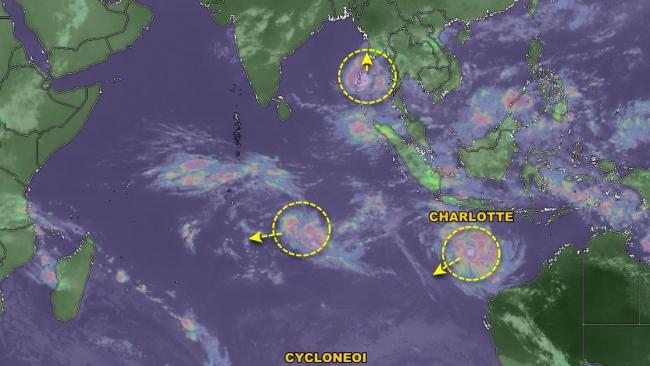 Activité sur l'ensemble des trois bassins cycloniques de l'océan indien