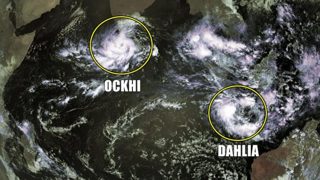 Deux tempêtes tropicales dans l'océan indien