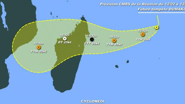 Future tempête tropicale Dumako, nouvelle menace pour Madagascar