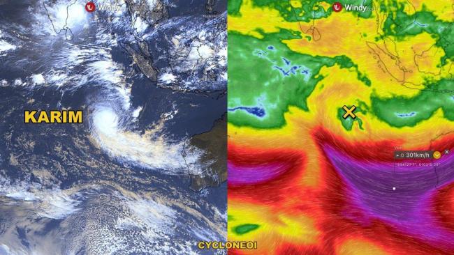 Rapide courant-jet au Sud de la tempête tropicale Karim