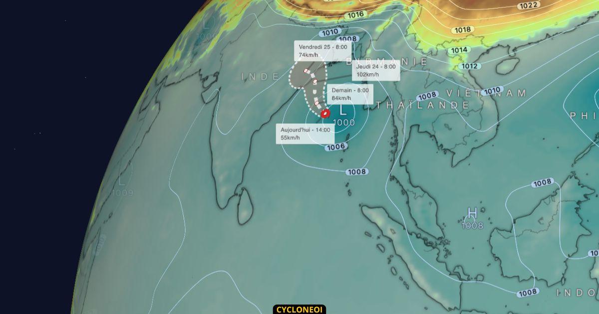 L inde sous la menace de la future tempe te dana