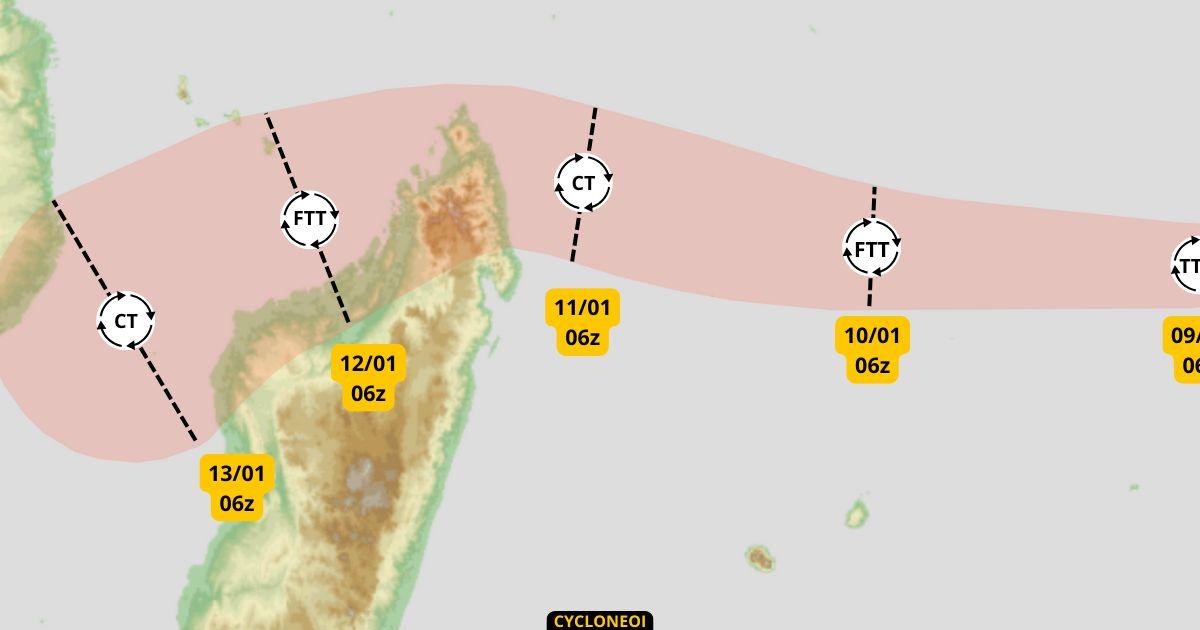 La future tempête DIKELEDI pourrait frapper Madagascar au stade de cyclone