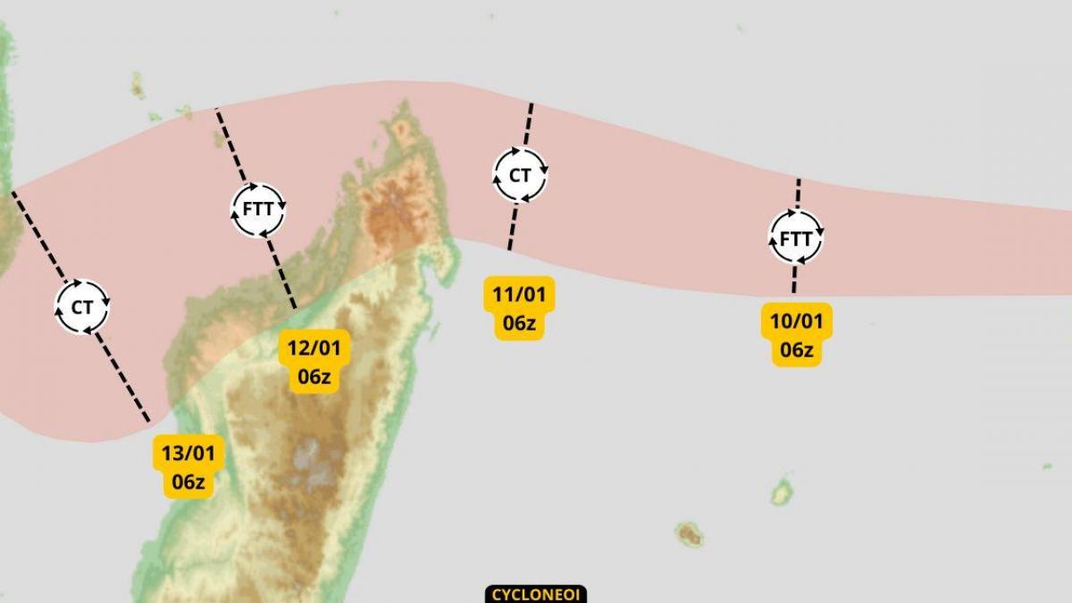 La future tempête DIKELEDI pourrait frapper Madagascar au stade de cyclone