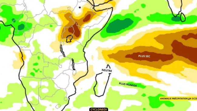 Le coeur de l'hiver austral 2023 plus chaud et humide que la normale