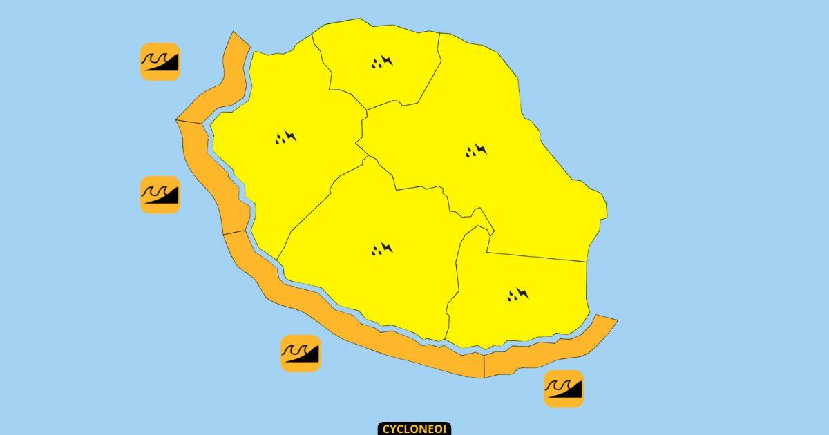 La Réunion : vigilance fortes pluies orages et vagues submersion