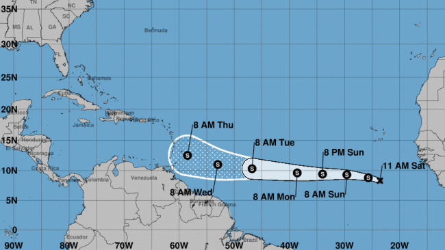 Naissance de la tempête tropicale KIRK dans l'atlantique nord