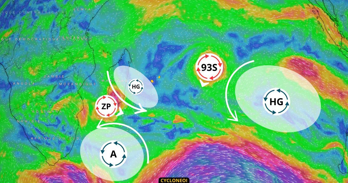 Potentielles futures tempêtes tropicales ELVIS et FAIDA