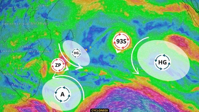 Potentielles futures tempêtes tropicales ELVIS et FAIDA