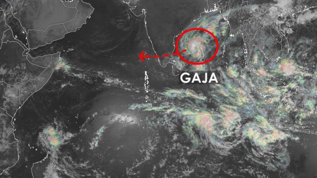 La tempête GAJA se rapproche lentement mais sûrement du sud de l'Inde